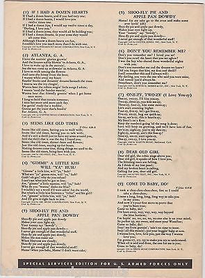 ARMY NAVY HIT KIT DEAR OLD GIRL 9 SONGS VINTAGE WWII MILITARY SHEET MUSIC BOOK - K-townConsignments