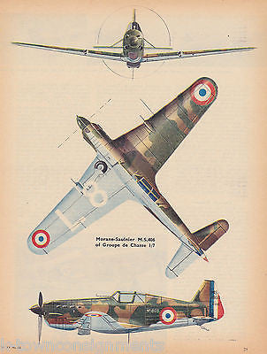 MORANE SAULNIER MS 406 VINTAGE GROUP DE CHASSE GRAPHIC ART AVIATION PRINT - K-townConsignments