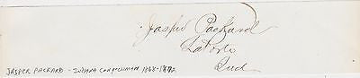 JASPER PACKARD CIVIL WAR 128th COLONEL & INDIANA CONGRESSMAN AUTOGRAPH SIGNATURE - K-townConsignments