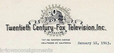 LEE WALLACE 20th CENTURY FOX EXEC AUTOGRAPH SIGNED LETTERHEAD TO ART CARNEY 1963 - K-townConsignments