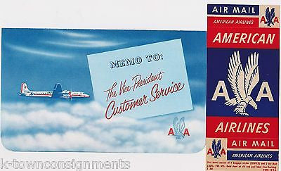 AMERICAN AIRLINES GRAPHIC ADVERTISING BOARDING PACKET IN FLIGHT STICKER & FLYERS - K-townConsignments