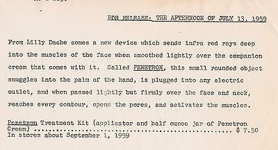 NANCY WESTBROOK LILLY DACHE FASHION MODEL VINTAGE PENETRON CREAM PROMO PHOTO - K-townConsignments