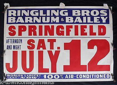 RINGLING BROS BARNUM & BAILEY CIRCUS AIR CONDITIONED! GRAPHIC CIRCUS POSTER 1936 - K-townConsignments