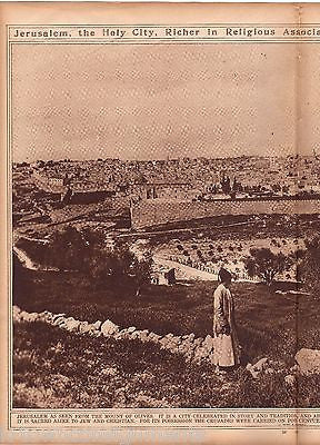JERUSALEM & PALESTINE ISRAELI HOLY LAND ANTIQUE 1920s NEWS PHOTO POSTER PRINT - K-townConsignments
