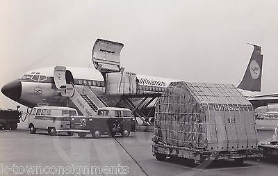 LUFTHANSA AIRWAYS BOEING 707 JET AIRPLANE VINTAGE AIRLINE ADVERTISING PHOTO - K-townConsignments