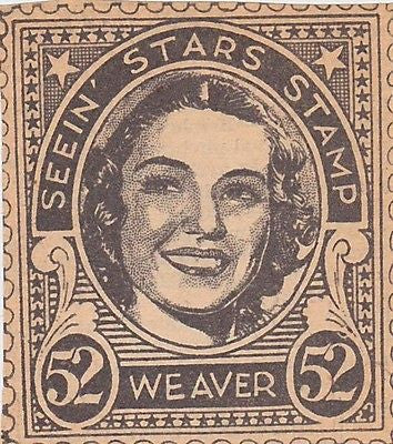 MARJORIE WEAVER MOVIE ACTRESS VINTAGE SEEIN STARS STAMP GRAPHIC PHOTO PROMO - K-townConsignments