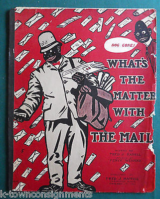 AFRICAN AMERICAN MAILMAN ANTIQUE BLACK AMERICANA GRAPHIC ART SHEET MUSIC 1904 - K-townConsignments