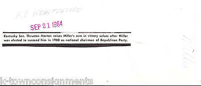 WILLIAM E. MILLER CHAIRMAN OF REPUBLICAN PARTY VINTAGE 1960s NEWS PRESS PHOTO - K-townConsignments
