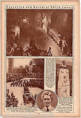 EDITH CAVELL WWI ENGLISH NURSE EXECUTION & FUNERAL 1920s NEWS PHOTO POSTER PRINT - K-townConsignments