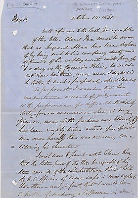 NORTH CAROLINA 1861 CIVIL WAR CONFEDERATE MILITARY GARRISON POLICE MEMO LETTER - K-townConsignments