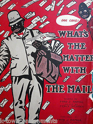 AFRICAN AMERICAN MAILMAN ANTIQUE BLACK AMERICANA GRAPHIC ART SHEET MUSIC 1904 - K-townConsignments