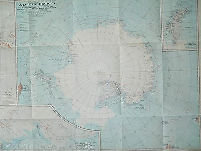 SOUTH POLE ANTARCTIC REGIONS BYRD EXPEDITION VINTAGE GRAPHIC FOLD-OUT POSTER MAP - K-townConsignments