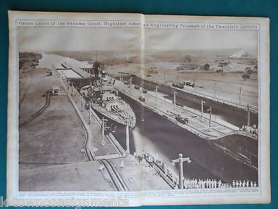 USS TENNESSEE NAVY BATTLESHIP PANAMA CANAL VINTAGE 1920s PHOTO POSTER PRINT - K-townConsignments
