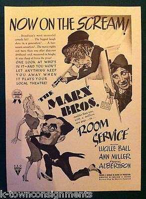 THE MARX BROS W/ LUCILLE BALL VINTAGE MOVIE PROMO AD POSTER CLIPPING 1938 - K-townConsignments