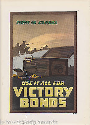 FAITH IN CANADA WAR BONDS VINTAGE WWI GRAPHIC ART POSTER PRINT - K-townConsignments