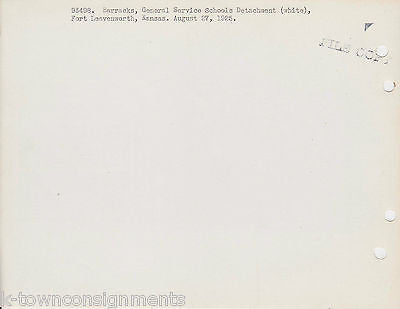 BARRACKS FORT LEAVENWORTH  KANSAS VINTAGE WWII MILITARY FILE PHOTO - K-townConsignments