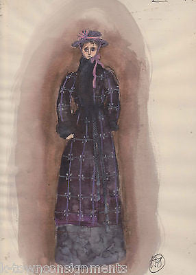 MIMI LA BOHEME OPERA ORIGINAL SIGNED HAL GEORGE THEATRE COSTUME DESIGN PAINTING - K-townConsignments