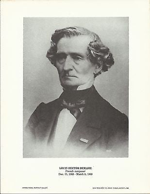 Louis Hector Berlioz French Composer Vintage Portrait Gallery Poster Print - K-townConsignments