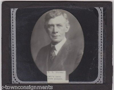 H. E. STOVER DELAWARE PA BUSINESSMAN ANTIQUE MAGIC LANTERN GLASS SLIDE PHOTO - K-townConsignments