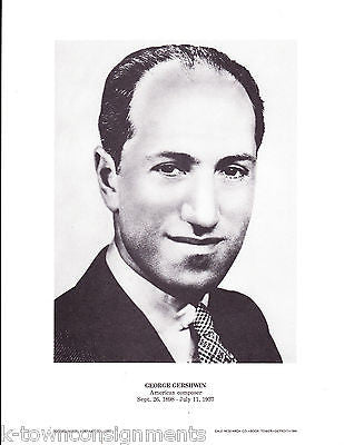 George Gershwin American Composer Vintage Portrait Gallery Poster Photo Print - K-townConsignments