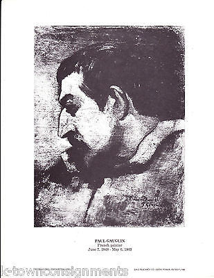 Paul Gauguin French Painter Vintage Portrait Gallery Poster Print - K-townConsignments