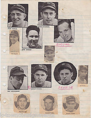 JOE DiMAGGIO PHIL RIZZUTO & MORE VINTAGE NY YANKEES BASEBALL SCRAPBOOK PAGE - K-townConsignments