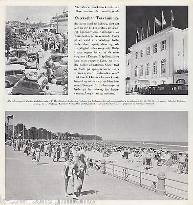 STADPLAN LUBECK GERMANY 1958 VINTAGE SOUVENIR GRAPHIC TRAVEL AD BROCHURE - K-townConsignments