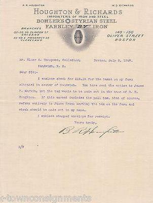 BOHLERS STYRIAN STEEL BOSTON MA ANTIQUE GRAPHIC ADVERTISING STATIONERY 1907 - K-townConsignments