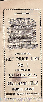 CONFIDENTIAL ANTIQUE TOOLS PRICE LIST CATALOG CHICAGO - K-townConsignments