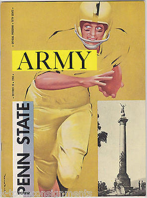 ARMY VS. PENN STATE VINTAGE JOE PATERNO ASST. NCAA FOOTBALL GAME PROGRAM 1959 - K-townConsignments