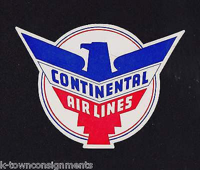 CONTINENTAL AIRLINES VINTAGE AIRPLANE GRAPHIC LUGGAGE TAG STICKER - K-townConsignments