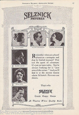 SELZNICK PICTURES VINTAGE 1920s GRAPHIC ADVERTISING PRINT - K-townConsignments