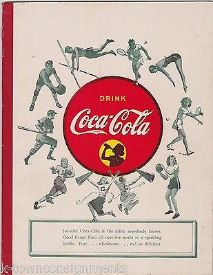 COCA-COLA AMERICAN SPORTS VINTAGE WWII ERA COKE SODA ADVERTISING PROMO NOTEBOOK - K-townConsignments