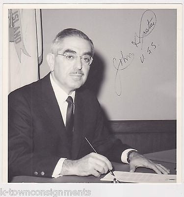 JOHN PASTORE ITALIAN RHODE ISLAND SENATOR GOVERNOR AUTOGRAPH SIGNED PHOTOGRAPH - K-townConsignments