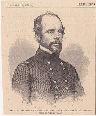 DARUIS COUCH ARMY OF POTOMAC UNION CIVIL WAR GENERAL ANTIQUE PHOTO ENGRAVING - K-townConsignments