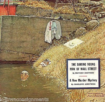 COOL DIP IN THE POND NORMAN ROCKWELL VINTAGE GRAPHIC POST MAGAZINE COVER PRINT - K-townConsignments