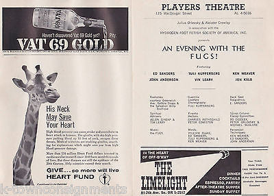 AN EVENING WITH THE FUGS VINTAGE 1960s THEATRE MUSIC SHOWCARD PROGRAM - K-townConsignments