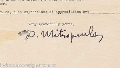 DIMITRI MITROPOULOS GREEK PIANIST COMPOSER CONDUCTOR AUTOGRAPH SIGNED STATIONERY - K-townConsignments