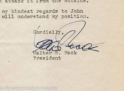 WALTER MACK NATIONAL PHOENIX INC AUTOGRAPH SIGNED ROCKEFELLER CAMPAIGN LETTER - K-townConsignments