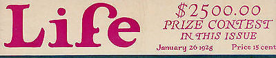 LIFE MAGAZINE RAYMOND THAYER COVER ART ROOSEVELT & W.T. SHERMAN PAGE JAN 1928 - K-townConsignments