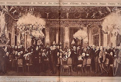 WWI ALLIED PEACE TREATY DELEGATION VINTAGE ARTISTIC NEWS PHOTO POSTER PRINT 1921 - K-townConsignments