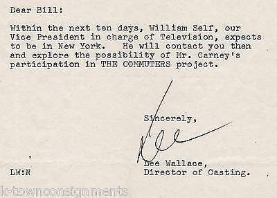 LEE WALLACE 20th CENTURY FOX EXEC AUTOGRAPH SIGNED LETTERHEAD TO ART CARNEY 1963 - K-townConsignments