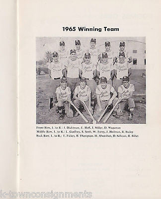 MAPLE PRESS YORK PENNSYLVANIA 1965 MEMORIAL DAY SOFTBALL TOURNAMENT PROGRAM - K-townConsignments