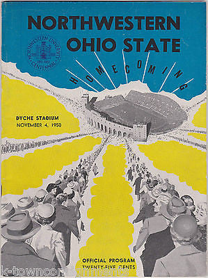 NORTHWESTERN VS. OHIO STATE NCAA FOOTBALL GAME PROGRAM VINTAGE 1950 - K-townConsignments