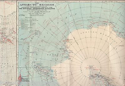 SOUTH POLE ANTARCTIC REGIONS BYRD EXPEDITION VINTAGE GRAPHIC FOLD-OUT POSTER MAP - K-townConsignments