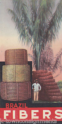 BRAZILIAN FIBERS FARMING VINTAGE GRAPHIC ADVERTISING FLYER WORLDS FAIR - K-townConsignments