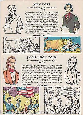 JOHN TYLER & JOHN KNOX POLK MEXICAN WAR VINTAGE GRAPHIC ILLUSTRATION PRINT - K-townConsignments