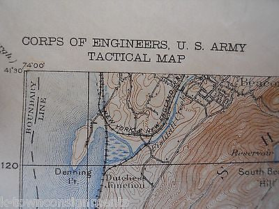 WEST POINT QUADRANGLE HUDSON RIVER NEW YORK STATE US ARMY CORP TACTICAL MAP 1936 - K-townConsignments