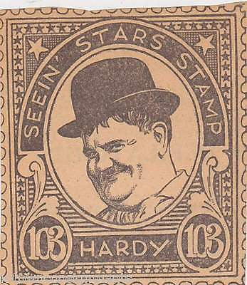 OLIVER HARDY SILENT MOVIE ACTOR VINTAGE SEEIN STARS STAMP GRAPHIC PROMO CLIPPING - K-townConsignments
