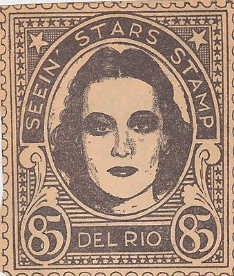 DOLORES DEL RIO MOVIE ACTRESS VINTAGE SEEIN STARS STAMP GRAPHIC PHOTO PROMO - K-townConsignments